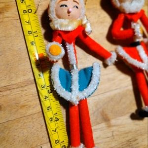 Vintage 1970s elf Christmas ornaments